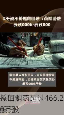 益佰制药：
拟回购不超过466.20万股
股份