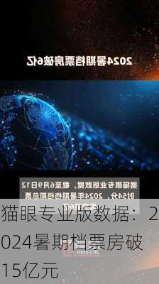 猫眼专业版数据：2024暑期档票房破15亿元