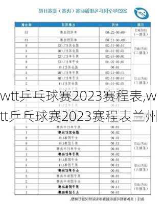 wtt乒乓球赛2023赛程表,wtt乒乓球赛2023赛程表兰州