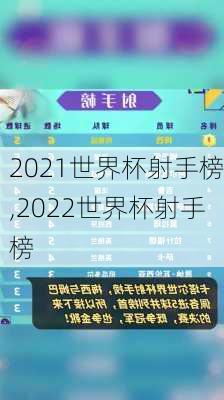 2021世界杯射手榜,2022世界杯射手榜