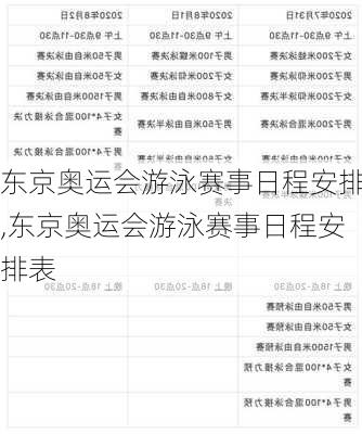 东京奥运会游泳赛事日程安排,东京奥运会游泳赛事日程安排表