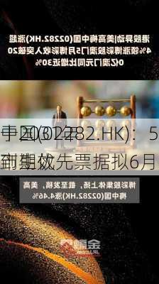 
中国(02282.HK)：5亿
于2031年到期优先票据拟6月27
市生效