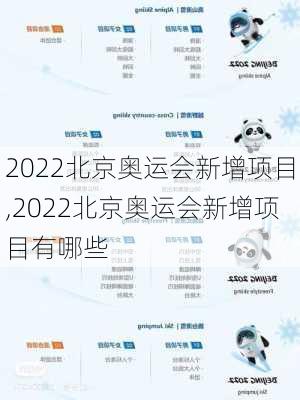 2022北京奥运会新增项目,2022北京奥运会新增项目有哪些