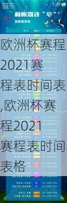 欧洲杯赛程2021赛程表时间表,欧洲杯赛程2021赛程表时间表格