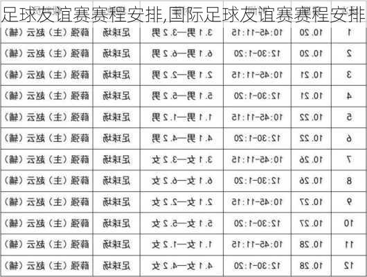 足球友谊赛赛程安排,国际足球友谊赛赛程安排