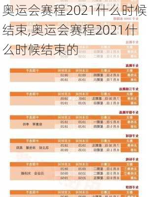 奥运会赛程2021什么时候结束,奥运会赛程2021什么时候结束的