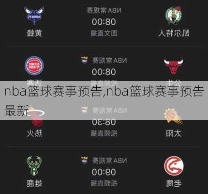 nba篮球赛事预告,nba篮球赛事预告最新