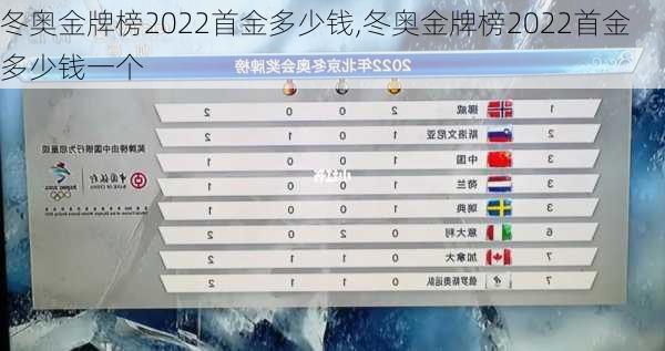 冬奥金牌榜2022首金多少钱,冬奥金牌榜2022首金多少钱一个