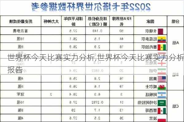 世界杯今天比赛实力分析,世界杯今天比赛实力分析报告