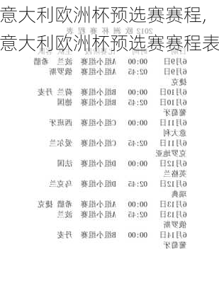 意大利欧洲杯预选赛赛程,意大利欧洲杯预选赛赛程表