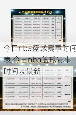 今日nba篮球赛事时间表,今日nba篮球赛事时间表最新