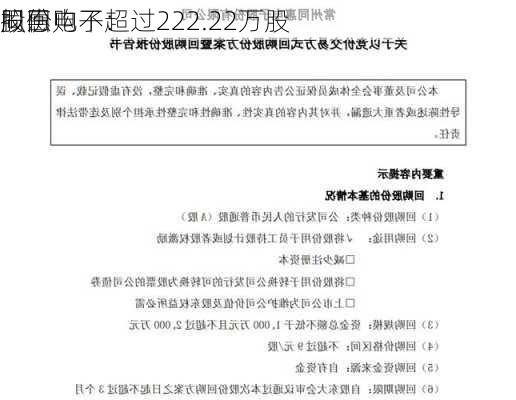 同惠电子：
拟回购不超过222.22万股
股份