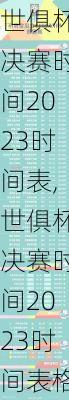 世俱杯决赛时间2023时间表,世俱杯决赛时间2023时间表格