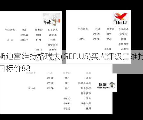 斯迪富维持格瑞夫(GEF.US)买入评级，维持目标价88
