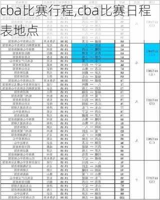 cba比赛行程,cba比赛日程表地点