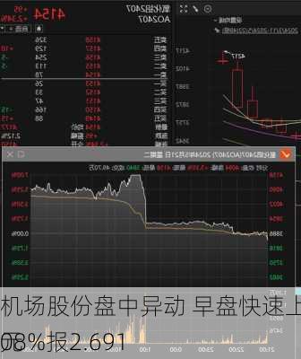 机场股份盘中异动 早盘快速上涨5.08%报2.691
元