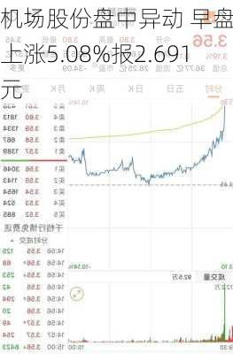 机场股份盘中异动 早盘快速上涨5.08%报2.691
元