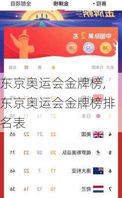 东京奥运会金牌榜,东京奥运会金牌榜排名表