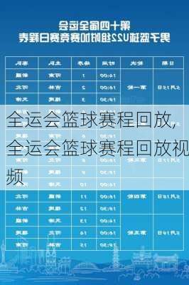 全运会篮球赛程回放,全运会篮球赛程回放视频