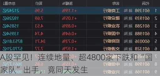 A股罕见！连续地量、超4800家下跌和“国家队”出手，竟同天发生