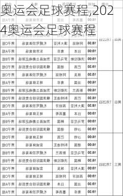 奥运会足球赛程,2024奥运会足球赛程