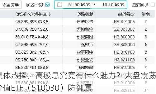 内外资集体热捧，高股息究竟有什么魅力？大盘震荡之际，价值ETF（510030）防御属
凸显！