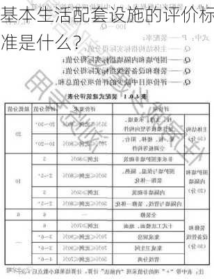 基本生活配套设施的评价标准是什么？