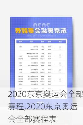 2020东京奥运会全部赛程,2020东京奥运会全部赛程表