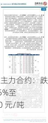 纯碱主力合约：跌 2.45%至 2000 元/吨下方