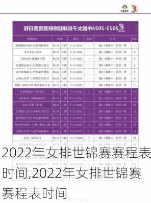 2022年女排世锦赛赛程表时间,2022年女排世锦赛赛程表时间