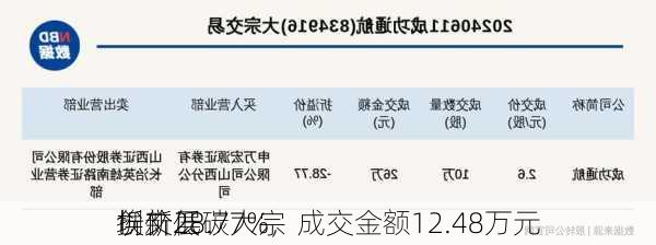 
创新层
埃文低碳大宗
折价28.77%，成交金额12.48万元