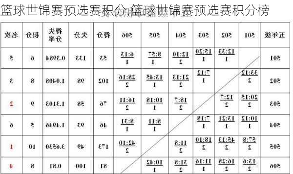 篮球世锦赛预选赛积分,篮球世锦赛预选赛积分榜