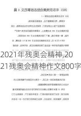 2021年残奥会精神,2021残奥会精神作文800字