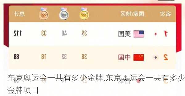 东京奥运会一共有多少金牌,东京奥运会一共有多少金牌项目