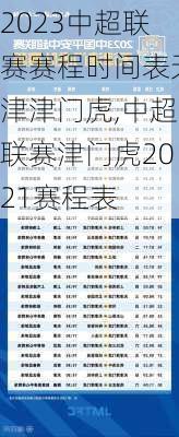 2023中超联赛赛程时间表天津津门虎,中超联赛津门虎2021赛程表