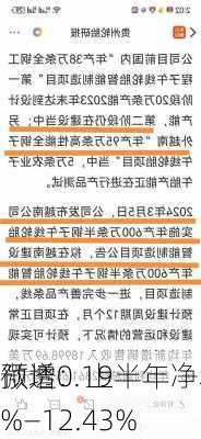 
微透：上半年净利润同
预增0.19%―12.43%