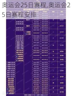 奥运会25日赛程,奥运会25日赛程安排