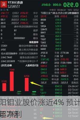 洛阳钼业股价涨近4% 预计上半年净利
增超7倍