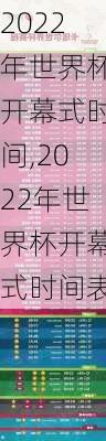 2022年世界杯开幕式时间,2022年世界杯开幕式时间表