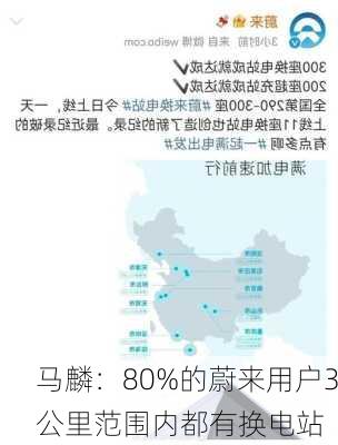 马麟：80%的蔚来用户3公里范围内都有换电站