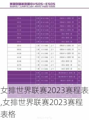 女排世界联赛2023赛程表,女排世界联赛2023赛程表格