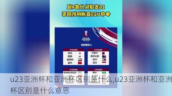 u23亚洲杯和亚洲杯区别是什么,u23亚洲杯和亚洲杯区别是什么意思