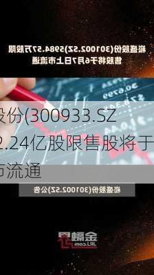 中辰股份(300933.SZ)：约2.24亿股限售股将于7月22
起上市流通