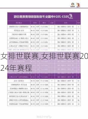 女排世联赛,女排世联赛2024年赛程