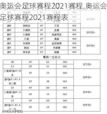 奥运会足球赛程2021赛程,奥运会足球赛程2021赛程表