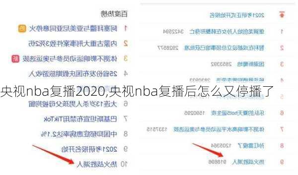 央视nba复播2020,央视nba复播后怎么又停播了