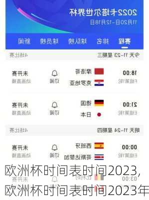 欧洲杯时间表时间2023,欧洲杯时间表时间2023年