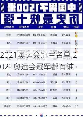 2021奥运会冠军名单,2021奥运会冠军都有谁