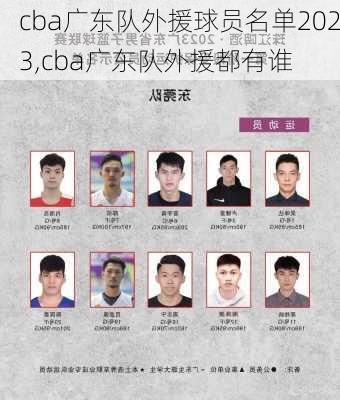 cba广东队外援球员名单2023,cba广东队外援都有谁