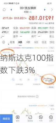 纳斯达克100指数下跌3%